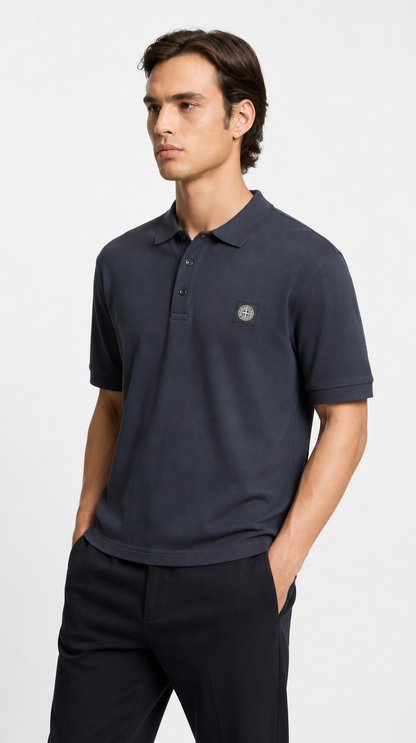 Polo Algodón Stone Island Azul Oscuro