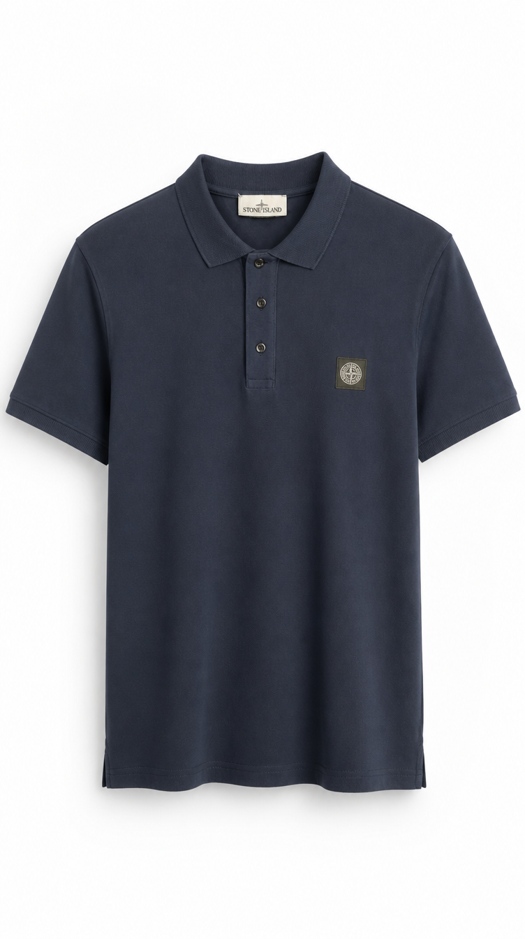 Polo Algodón Stone Island Azul Oscuro