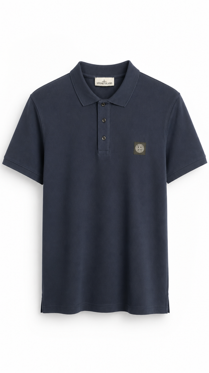 Polo Algodón Stone Island Azul Oscuro