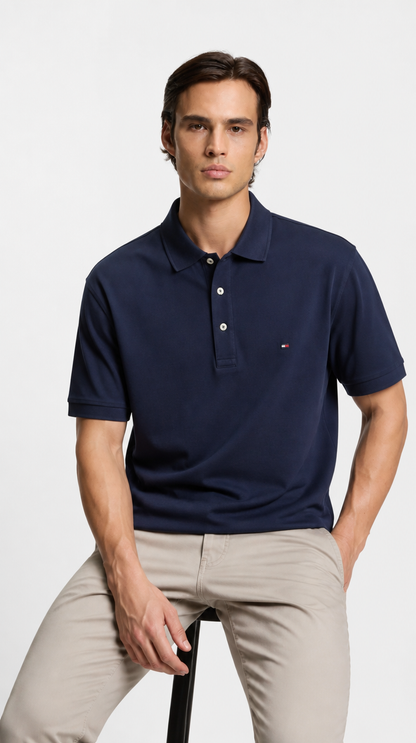 Polo Algodón Tommy Azul Oscuro
