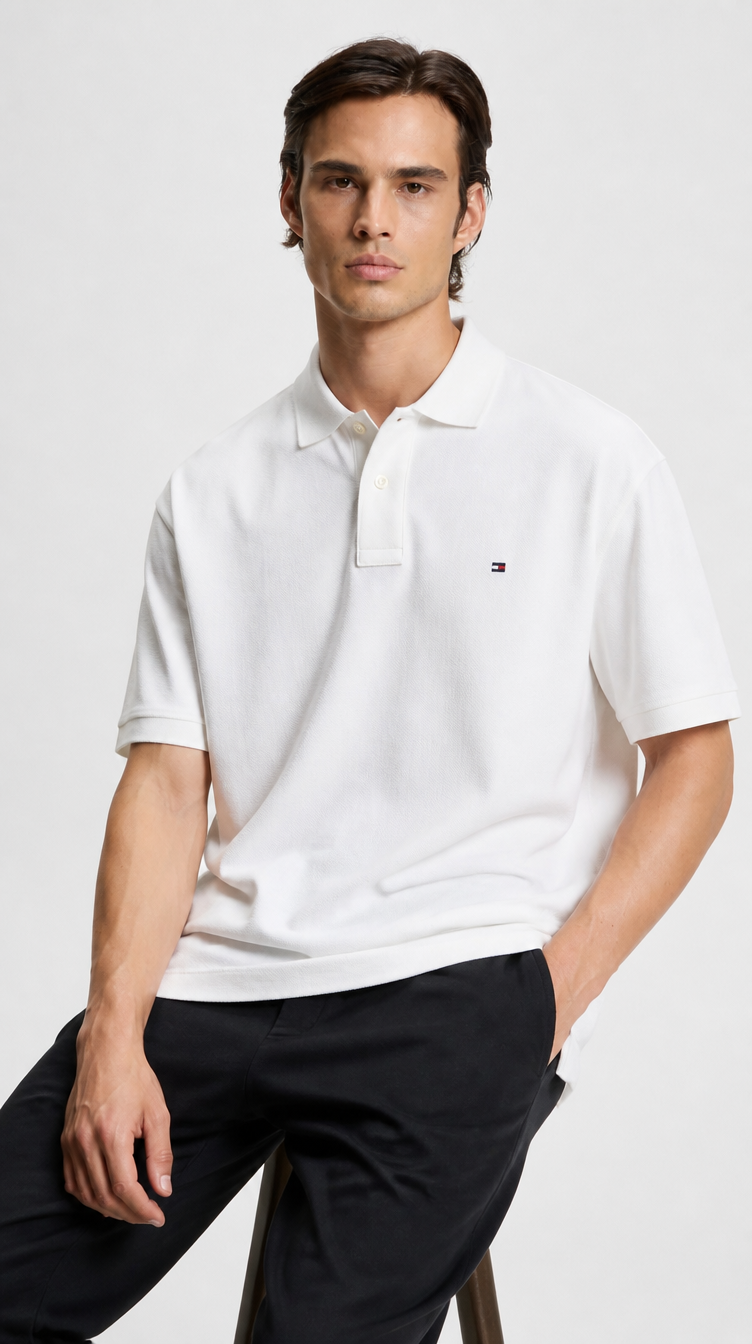 Polo Algodón Tommy Blanco