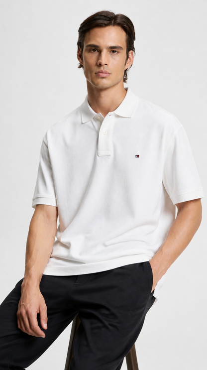 Polo Algodón Tommy Blanco