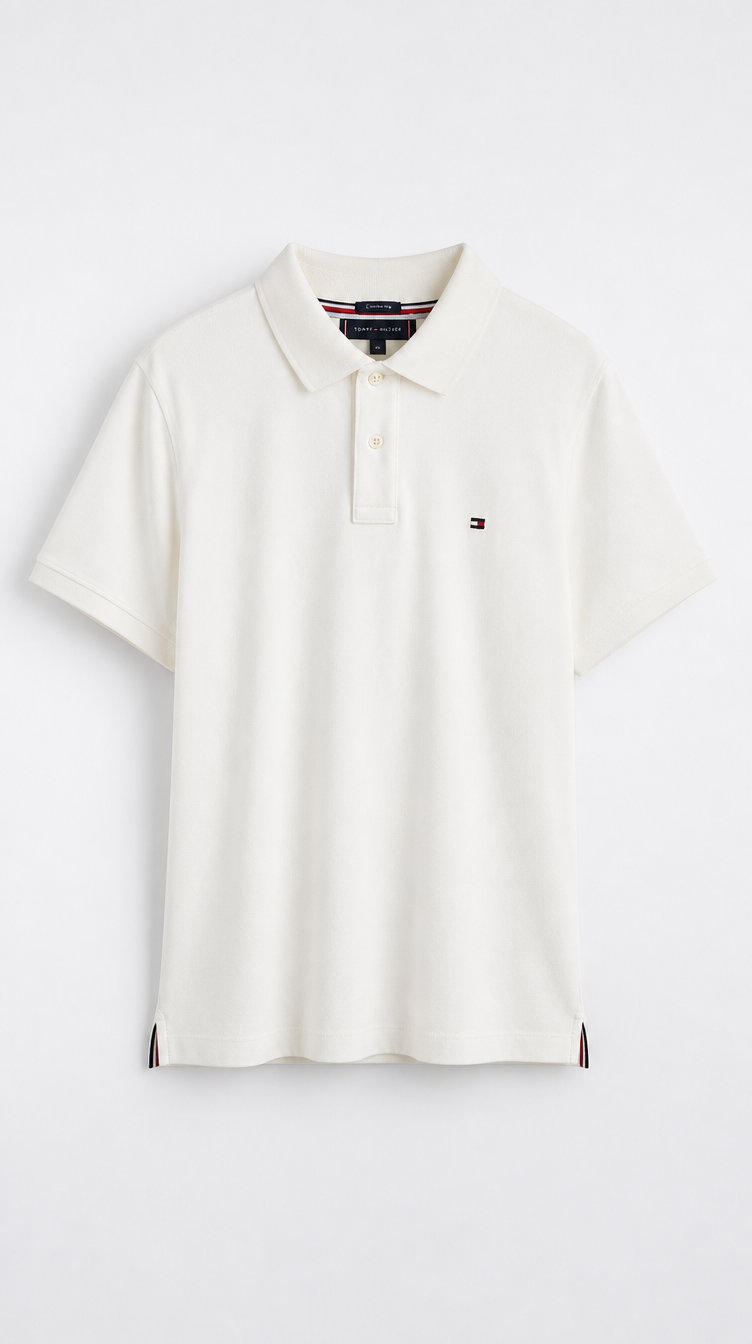Polo Algodón Tommy Blanco