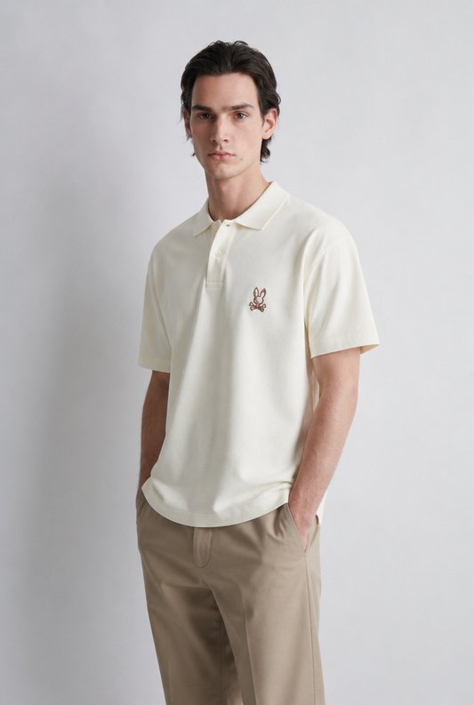 Polo Psycho Bunny Logo Grande Amarillo
