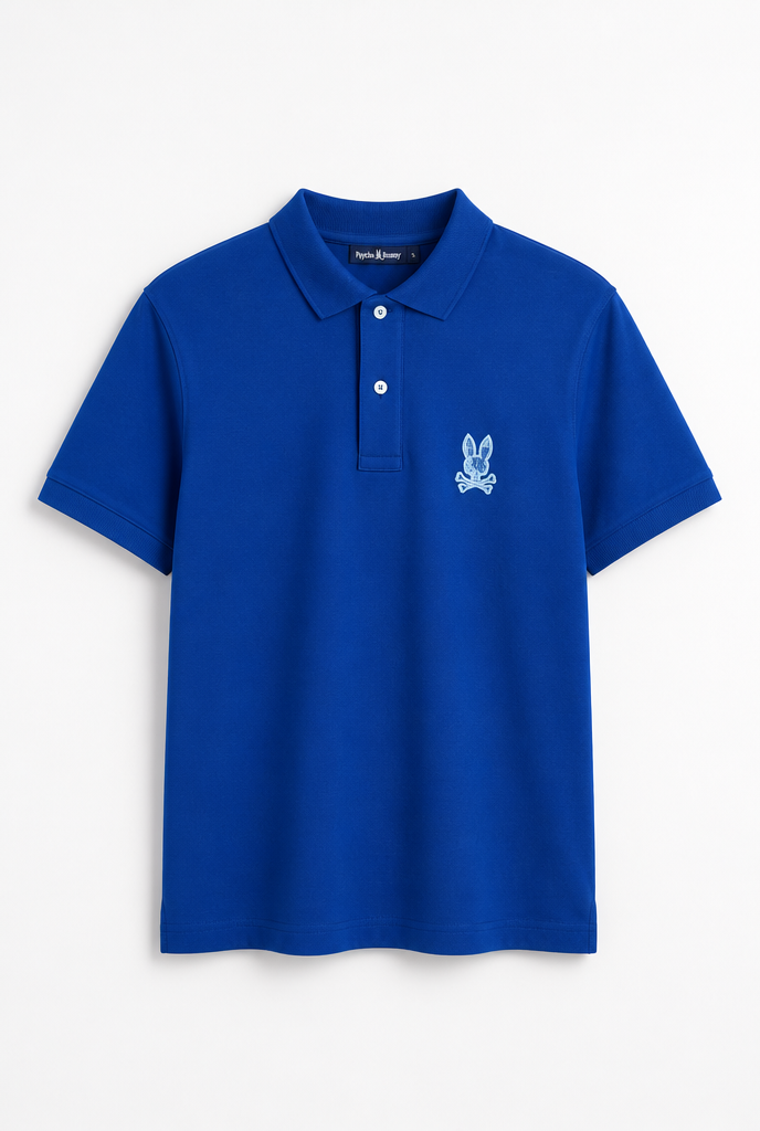 Polo Psycho Bunny Logo Grande Azul Oscuro