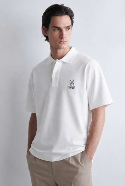 Polo Psycho Bunny Logo Grande Blanco