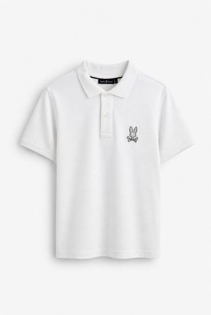 Polo Psycho Bunny Logo Grande Blanco