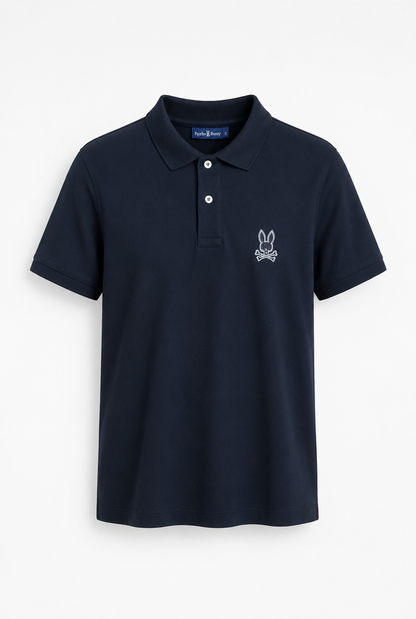 Polo Psycho Bunny Logo Grande Negro