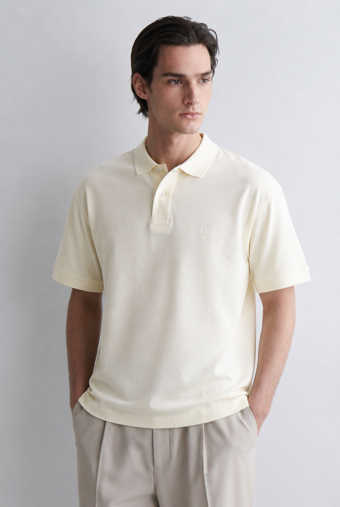 Polo Psycho Bunny Logo Pequeño Amarillo