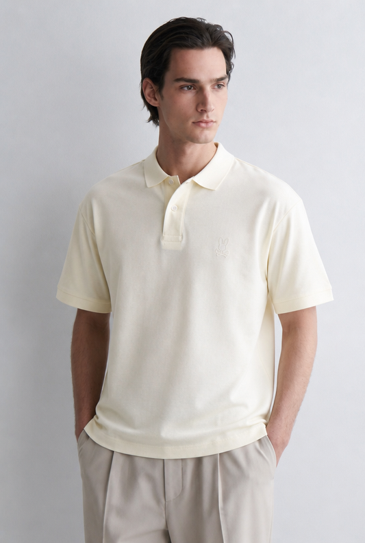 Polo Psycho Bunny Logo Pequeño Amarillo