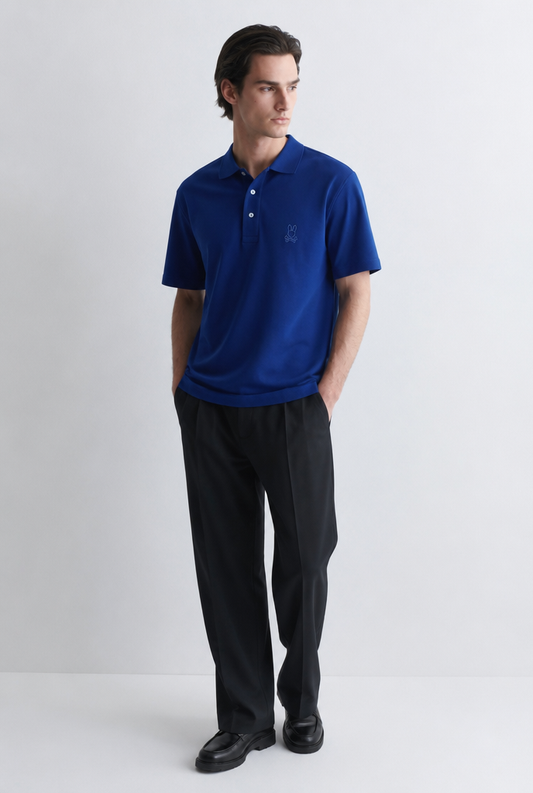 Polo Psycho Bunny Logo Pequeño Azul Oscuro